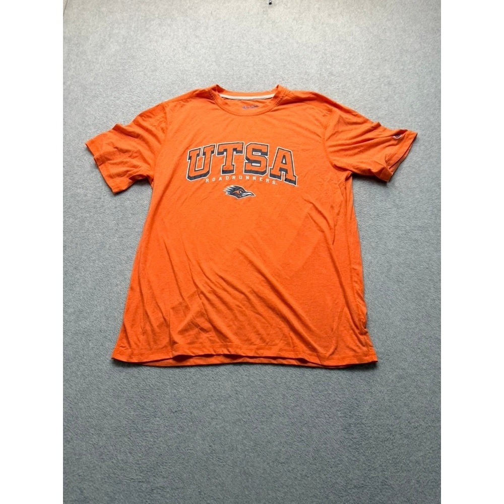 Champion UTSA Roadrunners T Shirt Mens Large Orange Heather Graphic Tee NCAA